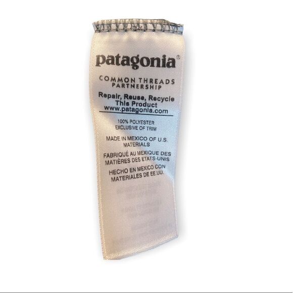 Patagonia Synchilla polar fleece pancho cape nickel mogul blue snap hood sleeves - Picture 7 of 16